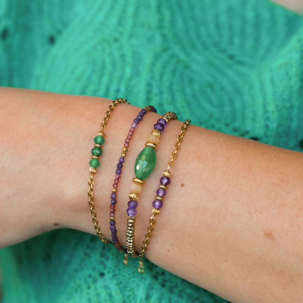 bracelet agate verte hématite lithothérapie femme