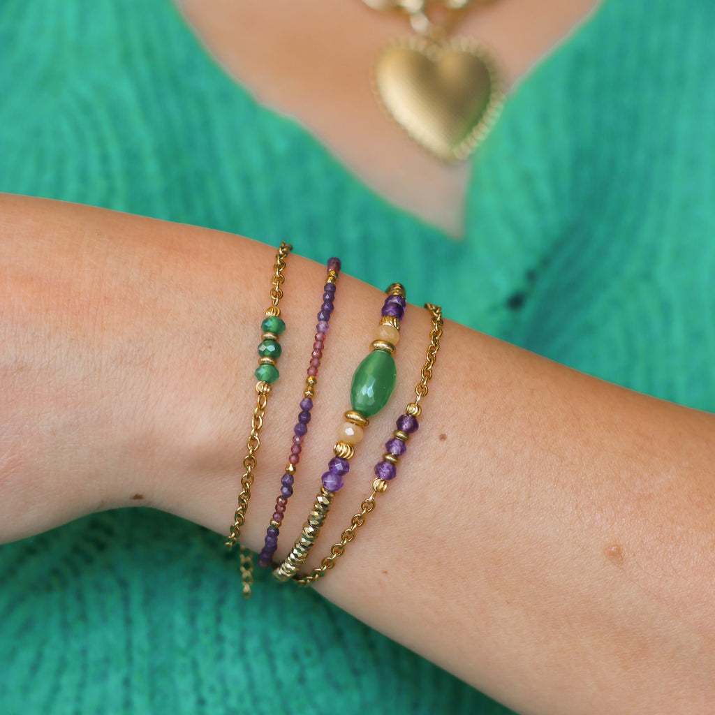 bracelet agate verte hématite idée noël 