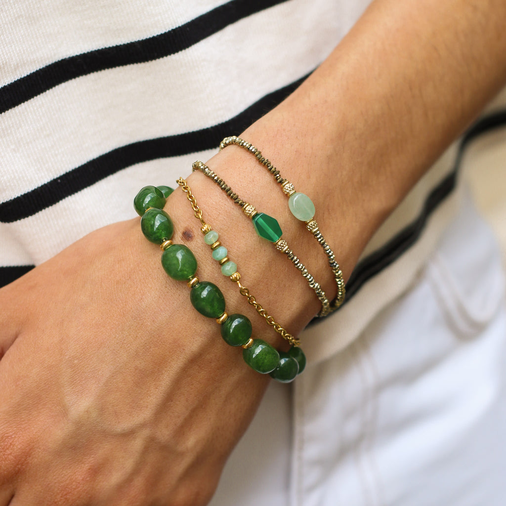 bracelet bijou femme pierre vert 
