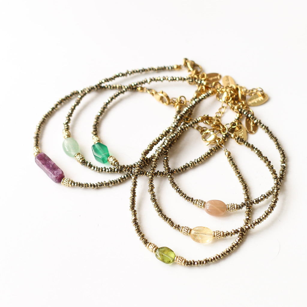 bracelet femme pierre naturelle acier