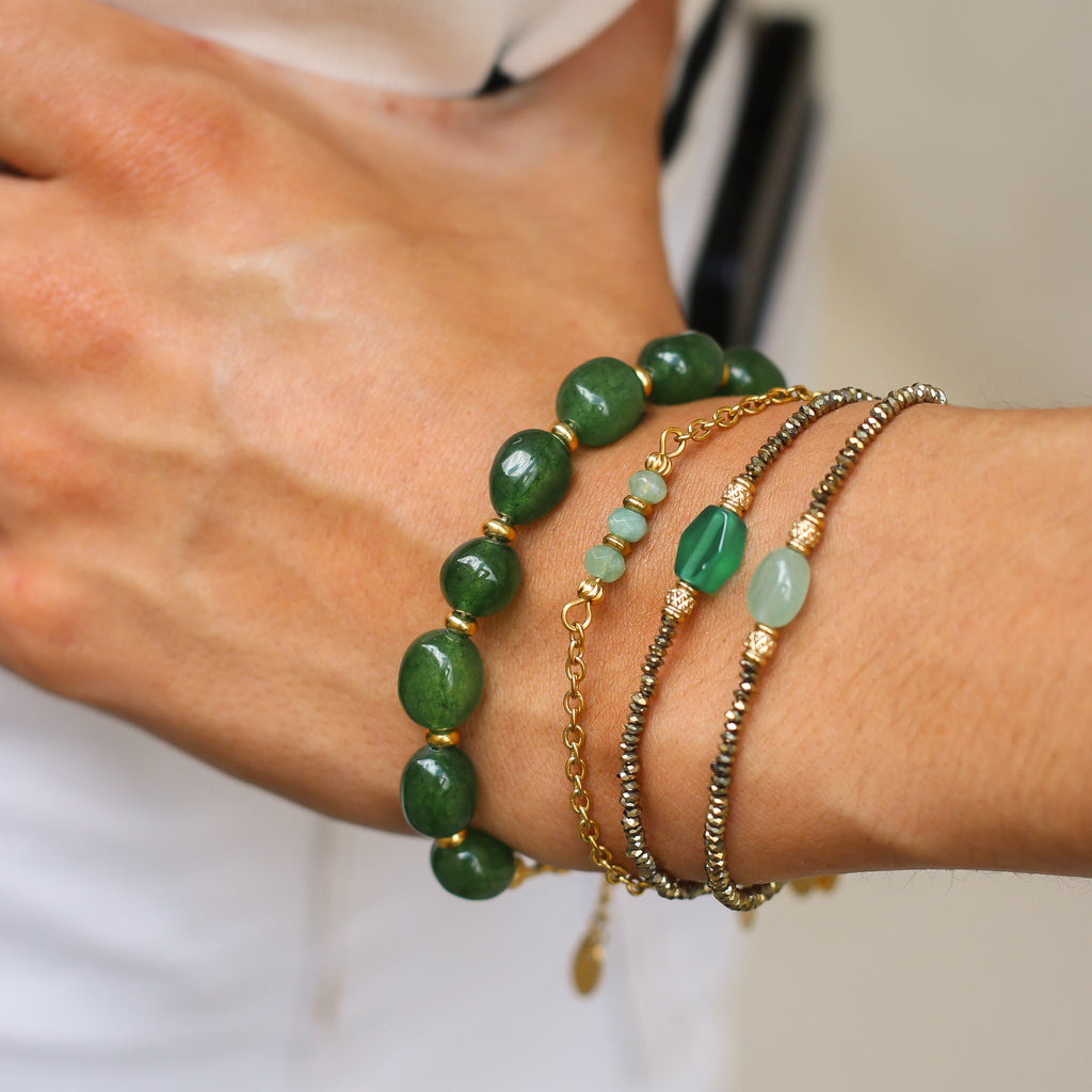 bracelet bijou femme vert pierre
