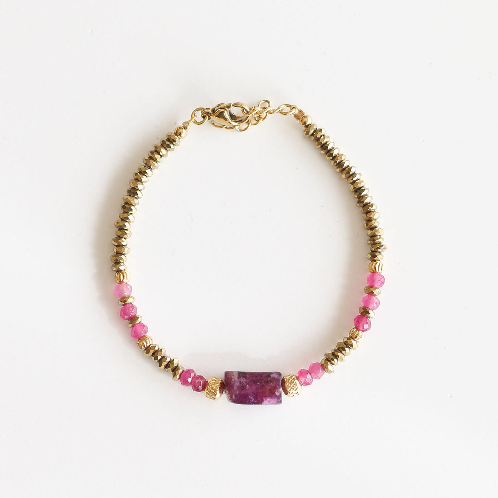 bracelet hématite pierre lépidolite lithothérapie vertu