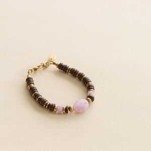 Bracelet en Bronzite et Kunzite le cadeau parfait pour elle