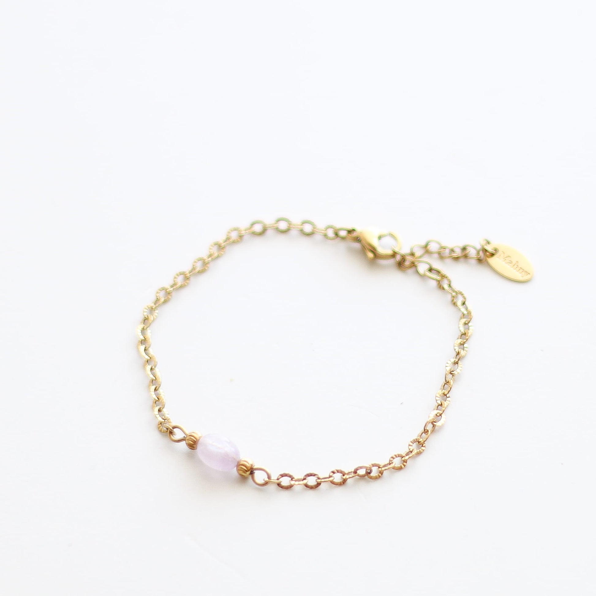 Bracelet Améthyste lavande chaîne striée