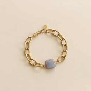 Bracelet Chaîne épaisse en acier inoxydable Labradorite