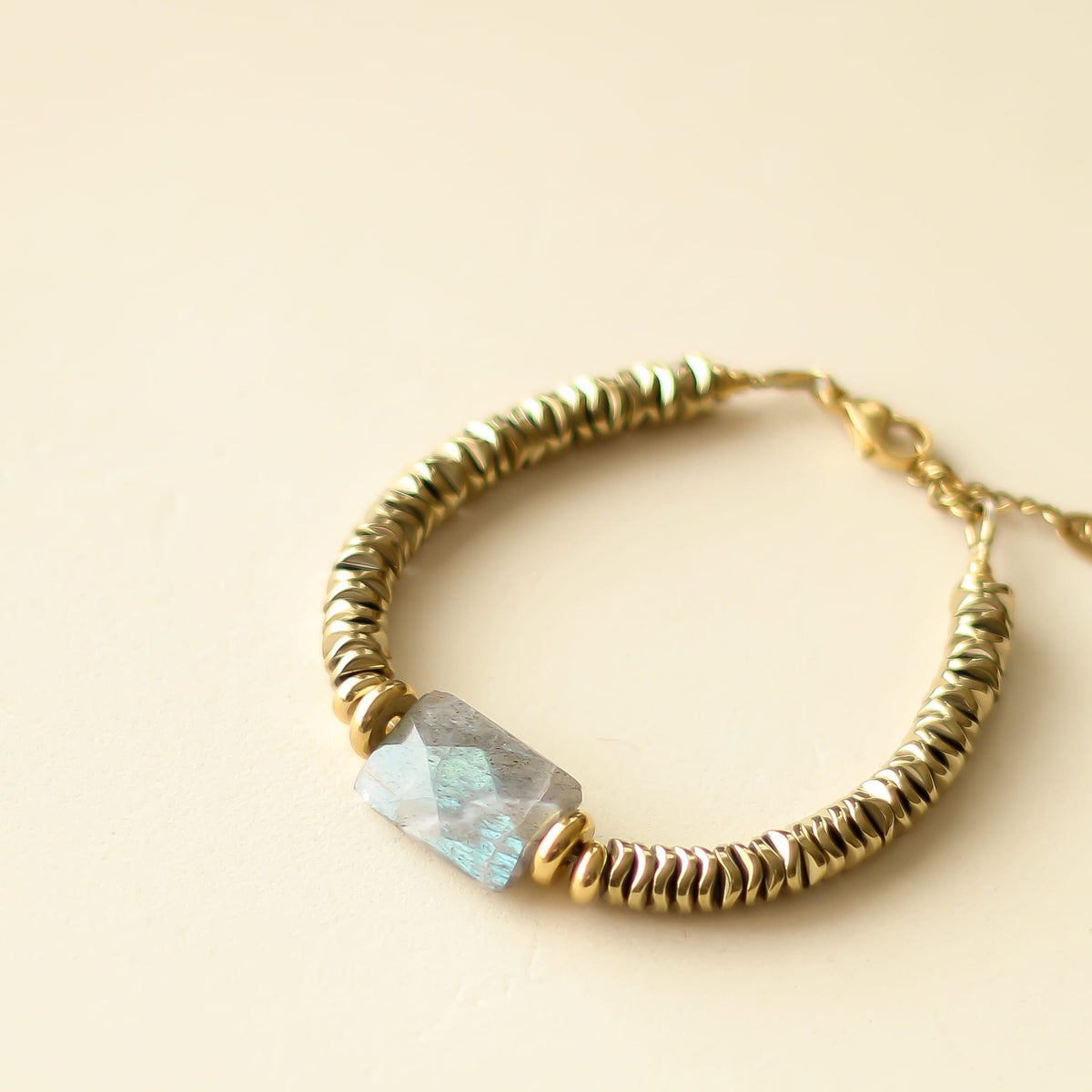 Bracelet Labradorite Hématite dorée