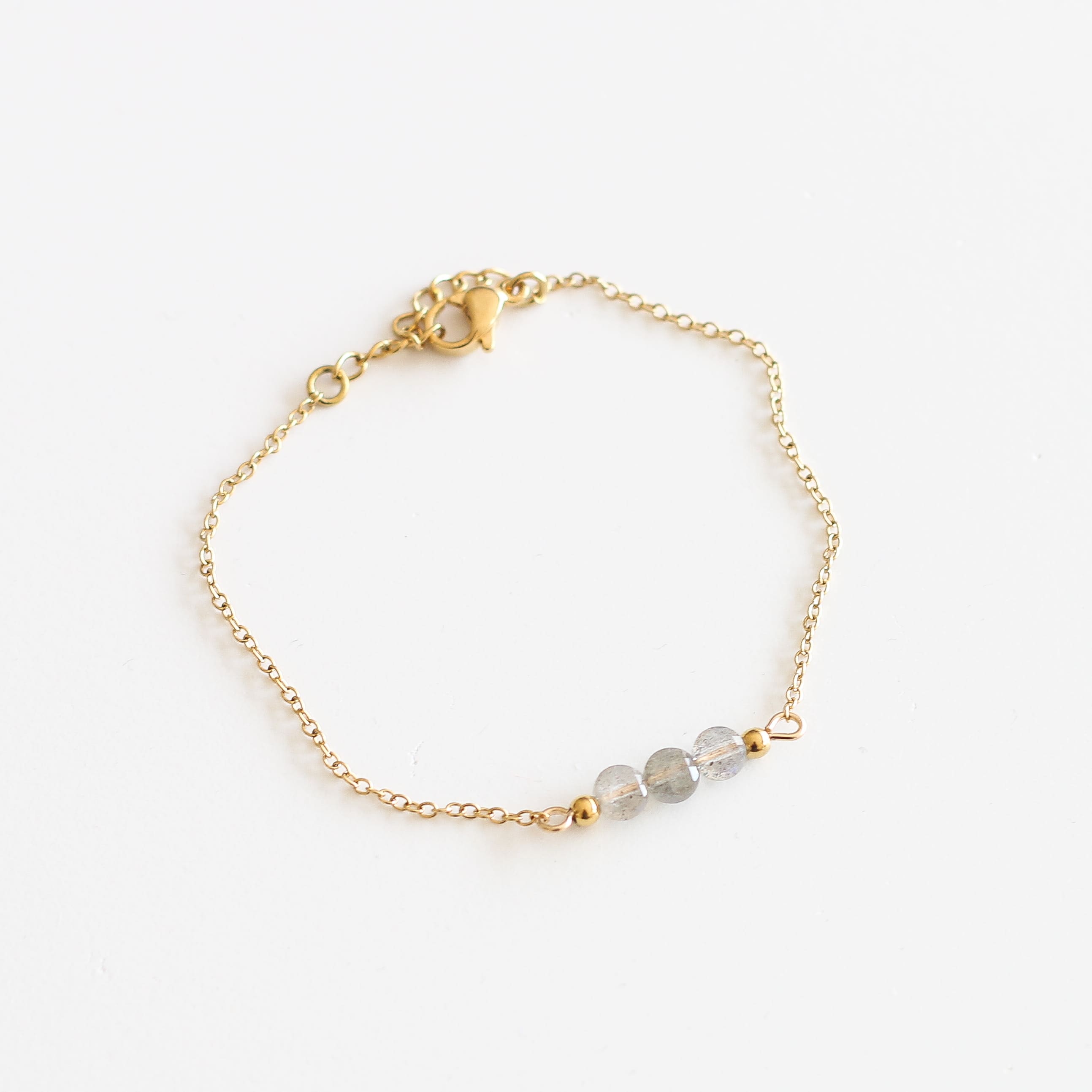 bracelet perle acier labradorite créatrice paris