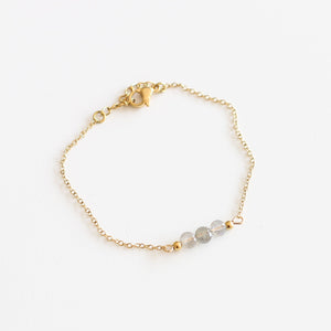 bracelet perle acier labradorite créatrice paris