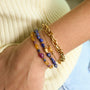 Bracelet Lapis Lazuli pierre, détail du fermoir signé Mahny, pierre véritable, fait main à Paris.
