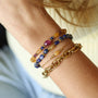 Bracelet Aventurine Jaune fin, détail du fermoir signé Mahny, bijou femme pierre fine.