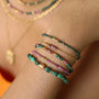 Bracelet Malachite pierre, vue rapprochée, pierre véritable, signé Mahny.