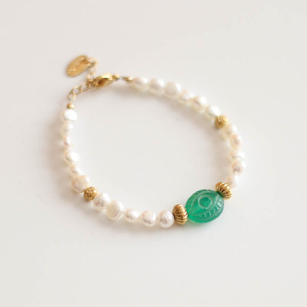 Bracelet Oeil Agate Verte