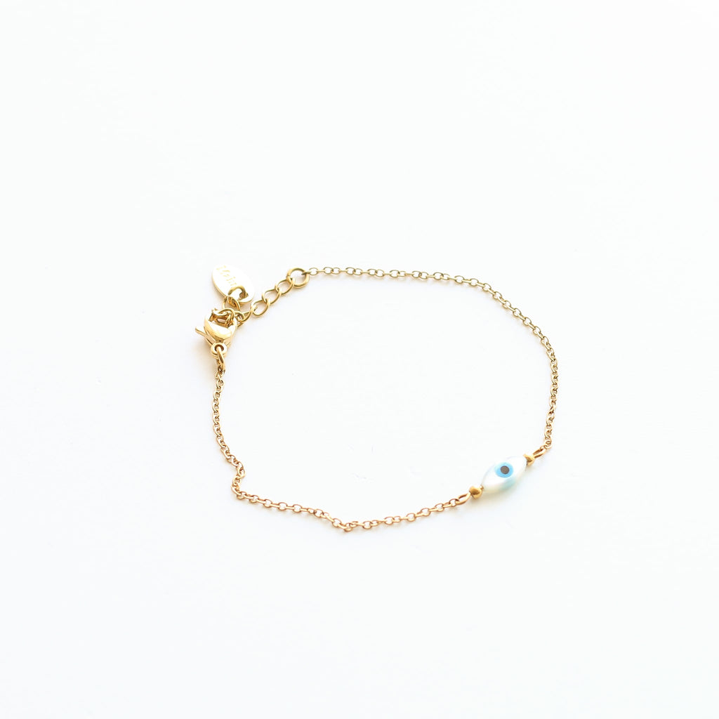 bracelet œil protecteur nacre nazar acier