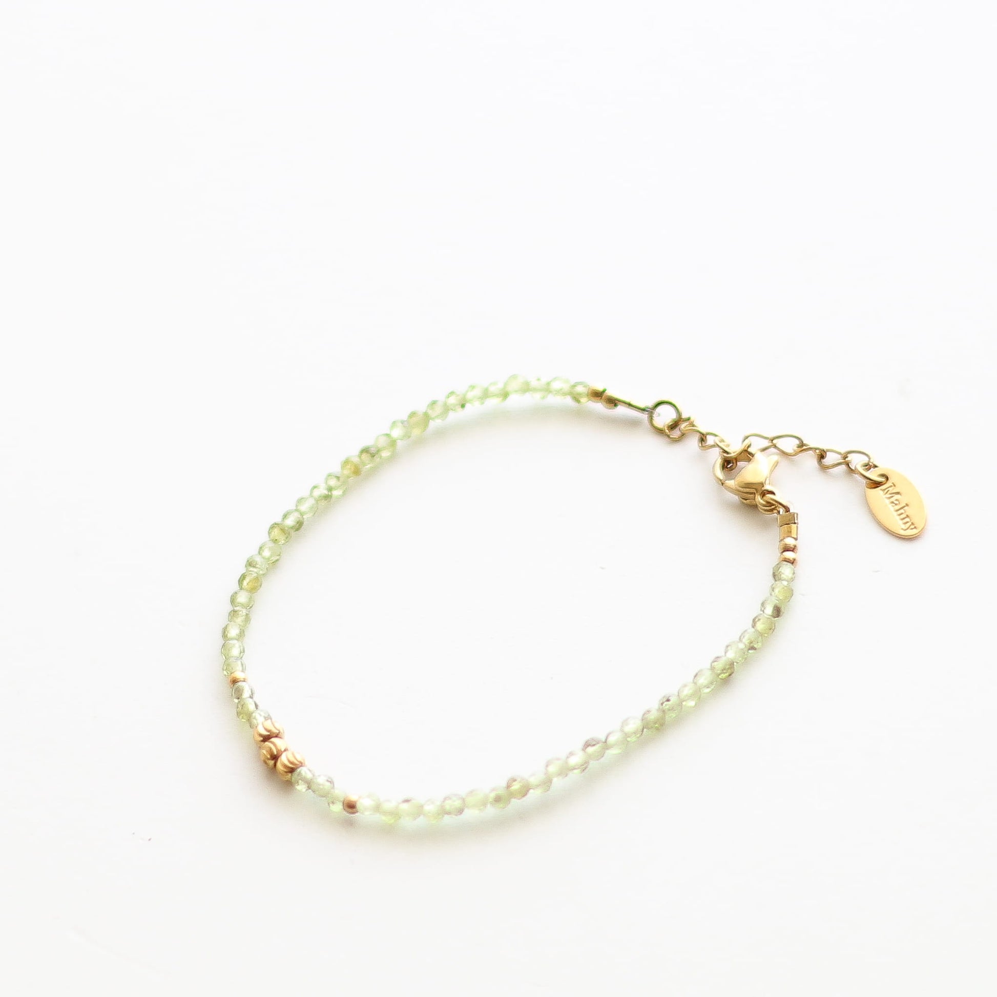 Bracelet en péridot vert, bijou femme.