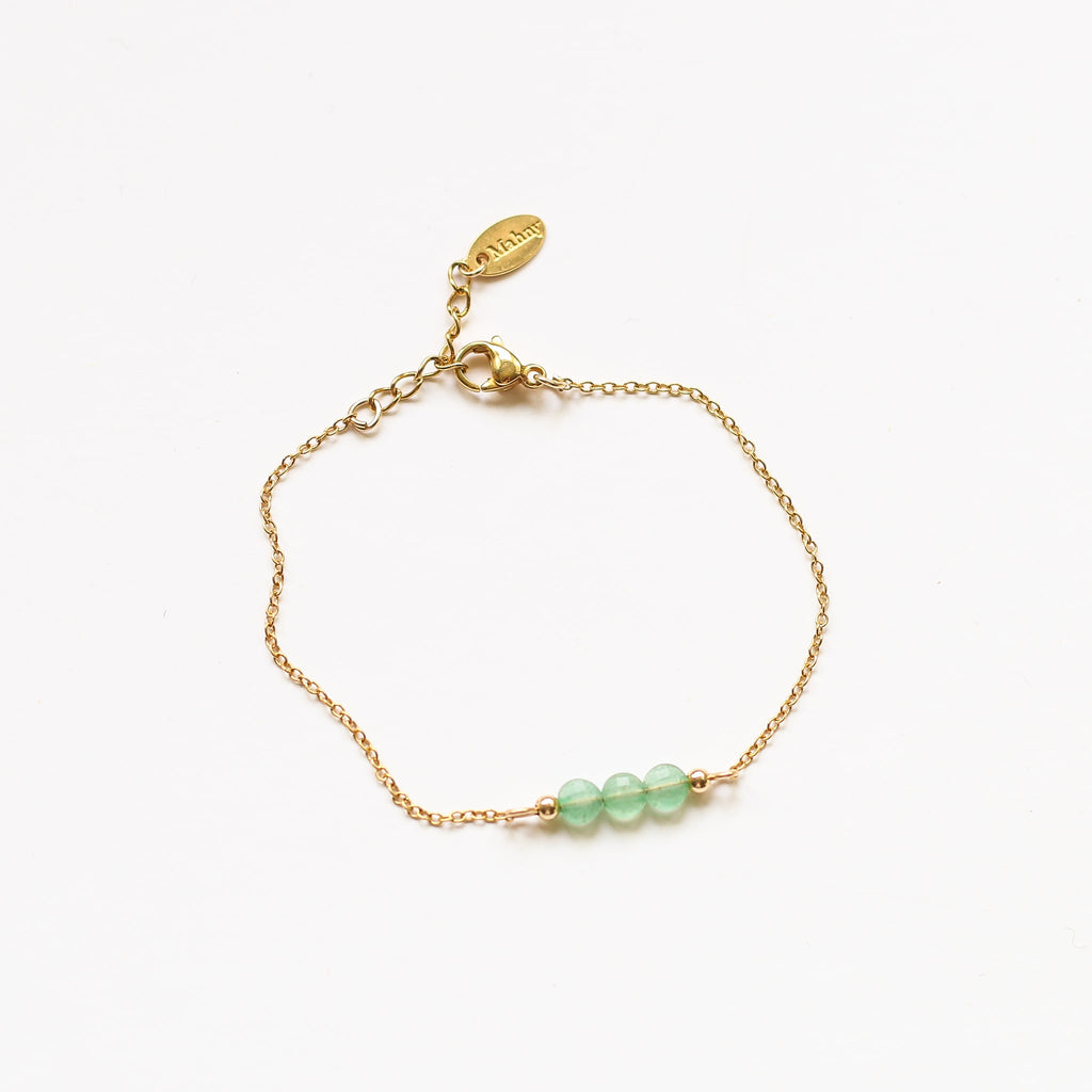 bracelet perle acier aventurine femme