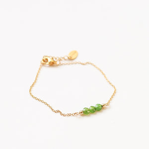 bracelet perle acier diopside femme