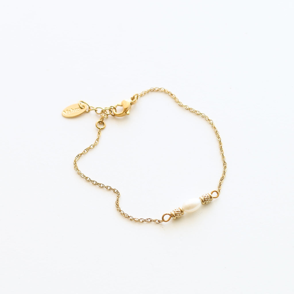 bracelet perle eau douce pierre naturelle acier