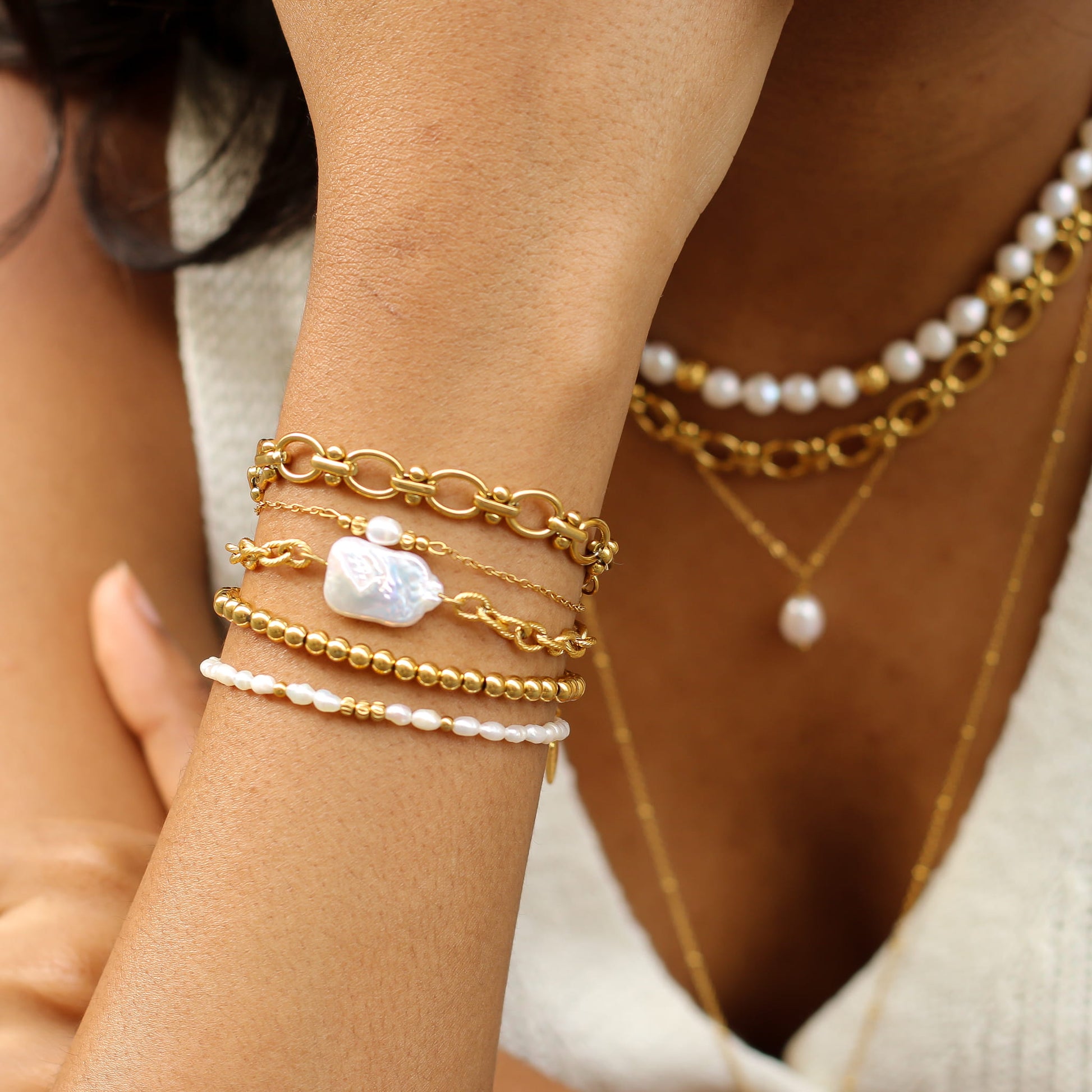 Bracelet Boules Dorées