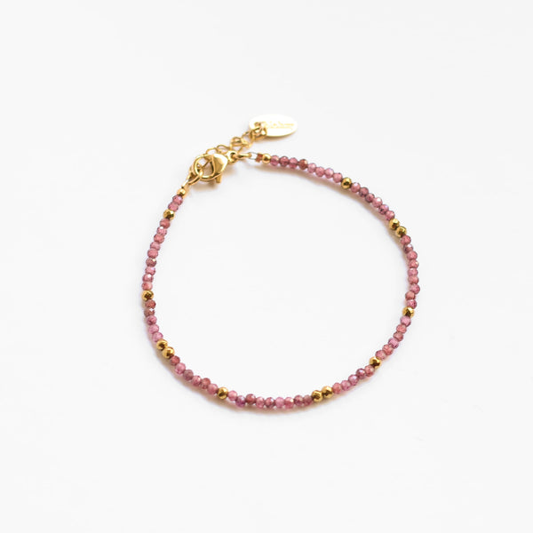 bracelet perle grenat violet femme