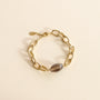 Bracelet Chaîne épaisse en acier inoxydable et Quartz Fumé 