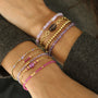 Bracelet en perles de Rubellite fait main avec des pierres naturelles 
