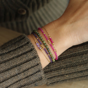 Bracelet parfait pour le printemps en perles rose de Rubellite