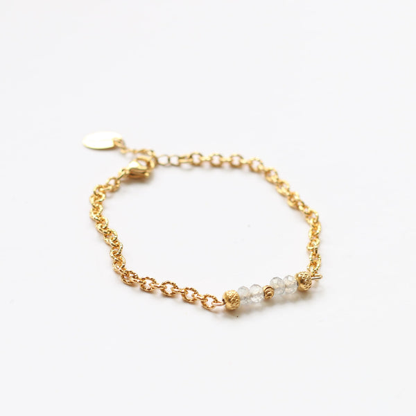 bracelet scintillant dore labradorite or