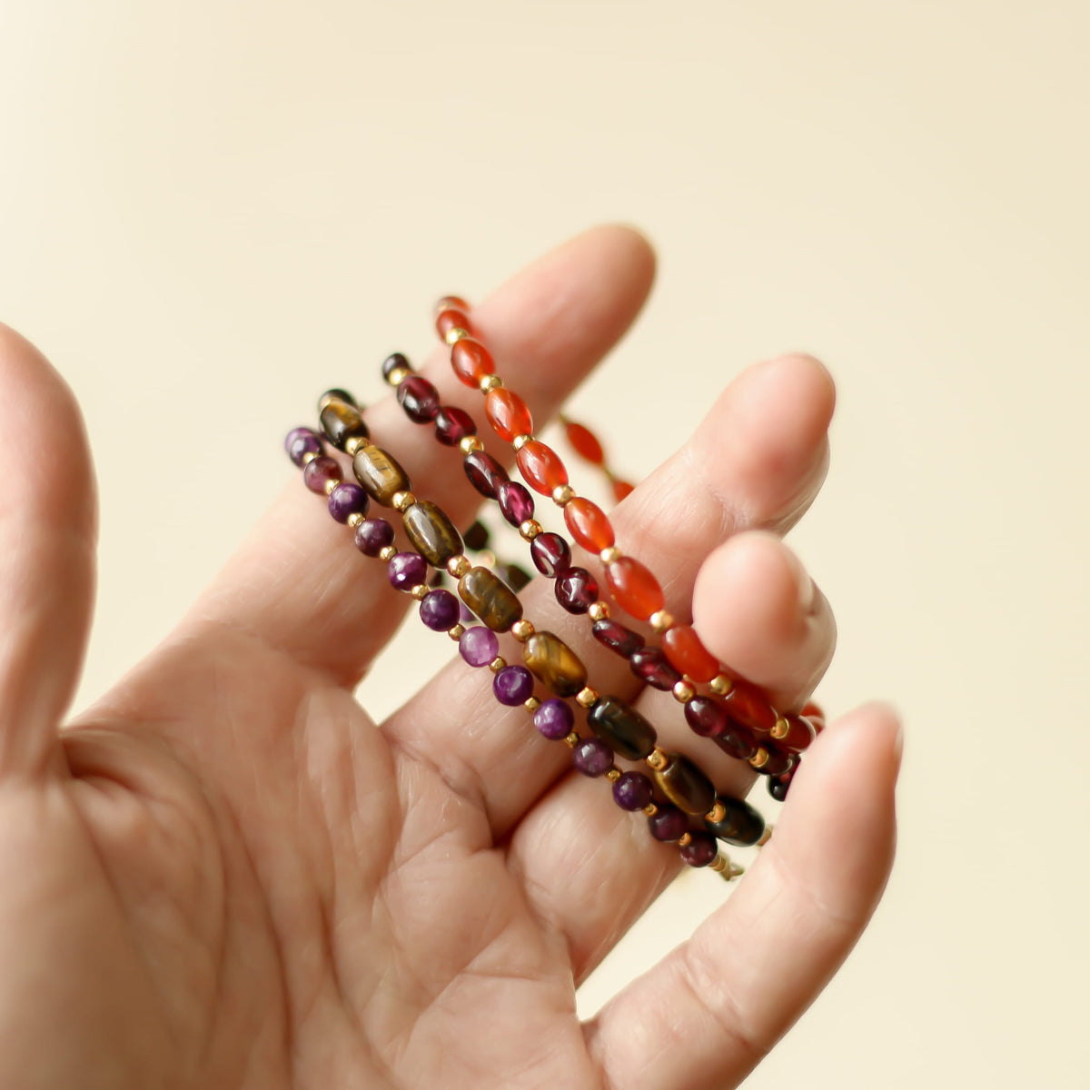 Bracelet Œil de tigre perlé