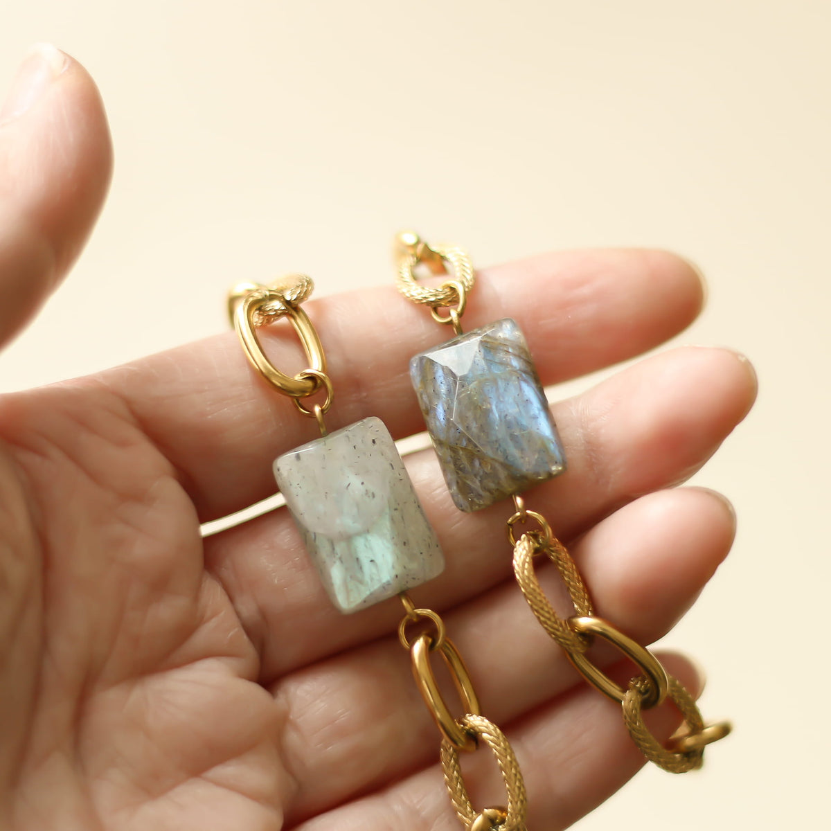 Bracelet Labradorite chaîne épaisse