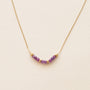 collier en acier inoxydable et en perles d'Agate fuchsia