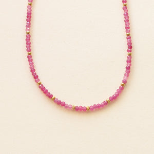 collier en Agate fuchsia pour femme tendance
