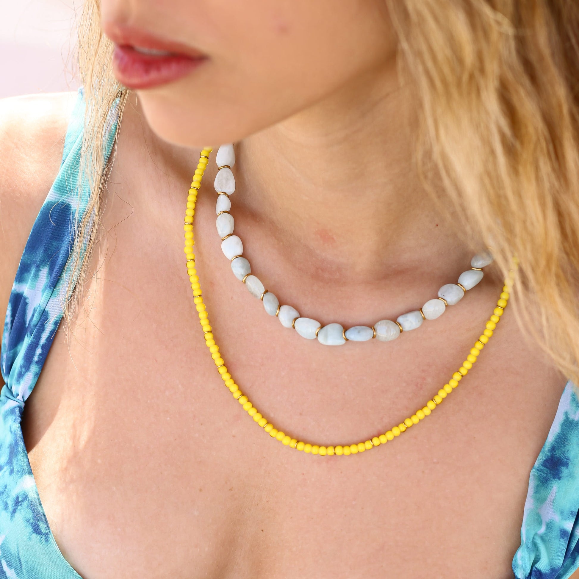 Collier Aigue Marine pierre