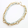 Collier en aigue-marine, hypoallergénique.