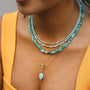 Collier en amazonite, pierre naturelle.
