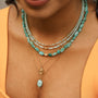 Collier en amazonite, assemblé à la main.