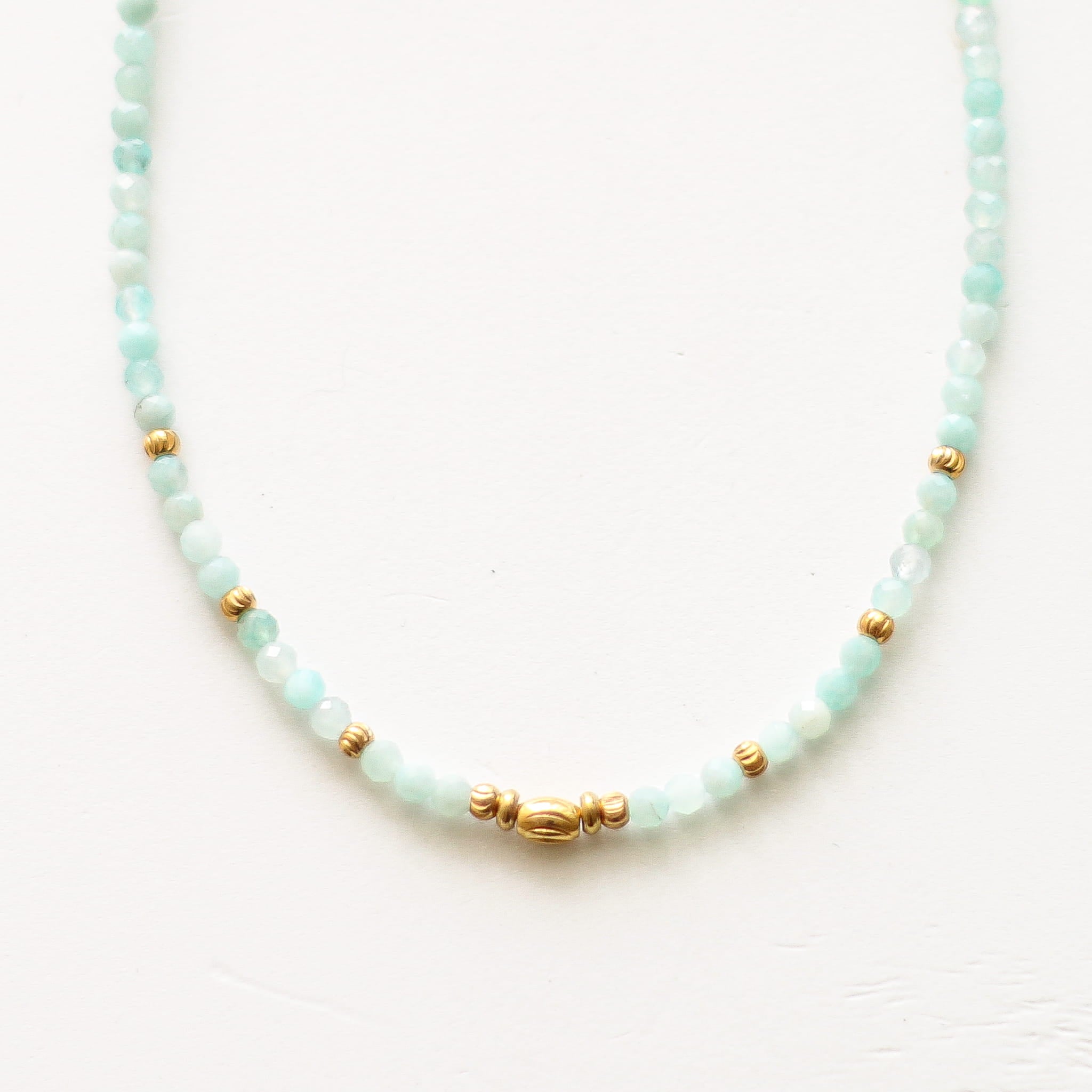 Collier en amazonite, pierre naturelle.