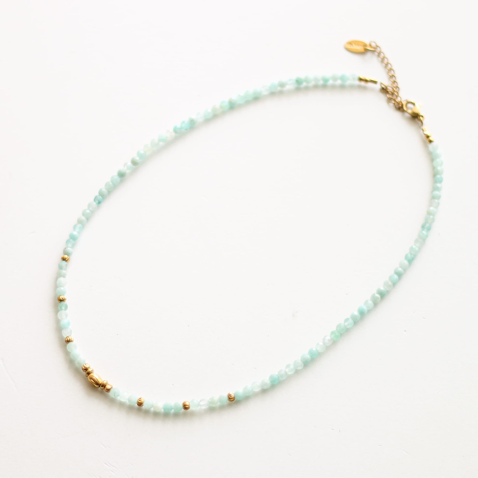 Collier en amazonite, pierre naturelle fine.
