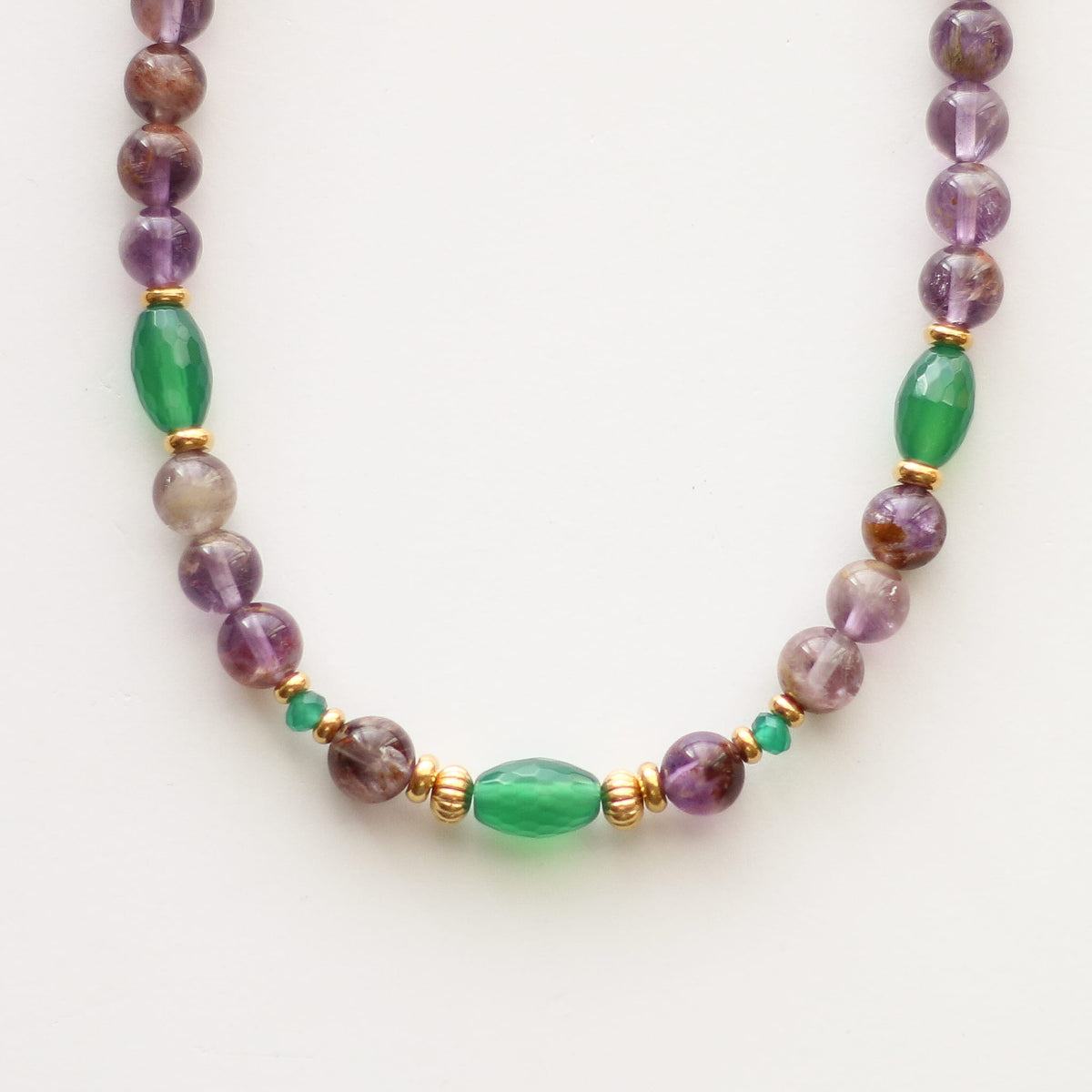 Collier Améthyste et Agate verte