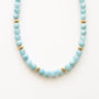 Collier en aragonite bleue, hypoallergénique.