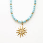 Collier en aragonite bleue, création faite main.