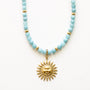 Collier en aragonite bleue, hypoallergénique.