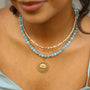 Collier en aragonite bleue, bijou femme.