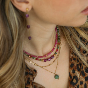 le collier qui change vos outfit, en Aragonite et Grenat vert