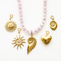 Collier en aragonite parme, bijou femme.