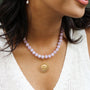 Collier en aragonite parme, pierre naturelle.