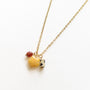 Collier Flora Aventurine Jaune, détail des pierres, pierre véritable, signé Mahny.