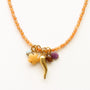 Collier Aventurine Orange gri-gris, Mahny bijoux pierre fine.