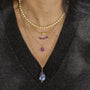 collier perlé en Calcédoine jaune monté à la main