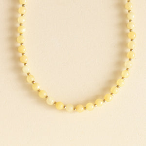 Collier Billie en perles de Calcédoine jaune 