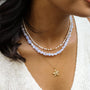 Collier en calcédoine bleue, bijou femme.
